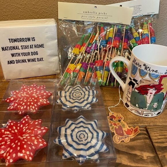 PARTY Crate & Barrel Floating Candles Pier One Umbrella Drink Sticks Napkins - Picture 1 of 14